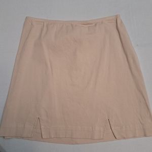 Women's GB beige, cotton mini with double slits in front. Size L.